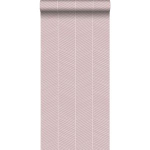 ESTAhome behang visgraat-motief oudroze - 139107 - 0,53 x 10,05 m