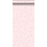 ESTAhome behang stippen roze en warm grijs - 139051-0,53 x 10,05 m
