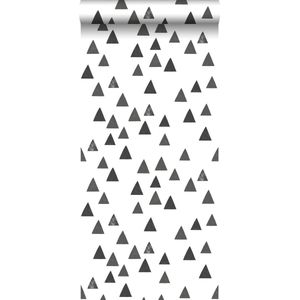 ESTAhome behang grafische driehoeken zwart wit - 139057 - 0,53 x 10,05 m