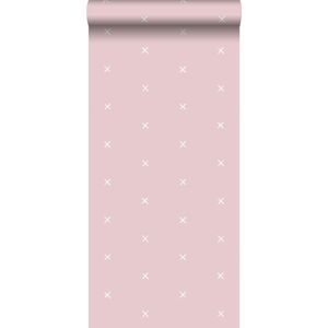 ESTAhome behang grafisch motief roze - 139069 - 0,53 x 10,05 m