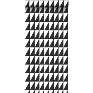 Estahome Grafische Driehoeken Behang - Zwart / Wit II