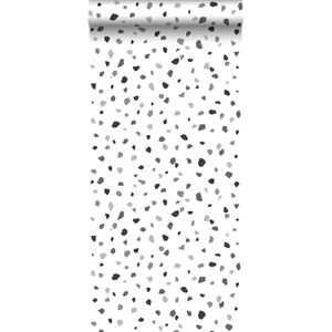 ESTAhome behang terrazzo zwart, wit en grijs - 53 cm x 10.05 m - 139034