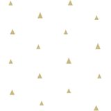 Estahome Grafische Driehoeken Behang - Wit / Goud II
