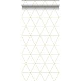 Estahome Grafische Driehoeken Behang - Wit / Goud III
