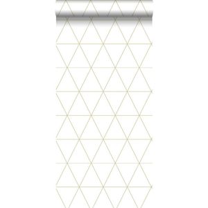 Origin Wallcoverings behang grafische driehoeken wit en goud - 347682 - 0,53 x 10,05 m