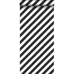 ESTAhome behang strepen zwart wit - 139112 - 0,53 x 10,05 m