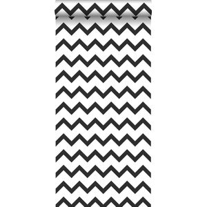 ESTAhome behang zigzag motief zwart wit - 139115 - 0,53 x 10,05 m
