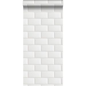 ESTAhome behang tegelmotief wit - 0,53 x 10,05 m - 139120