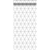 Estahome Grafische Driehoeken Behang - Wit / Zwart