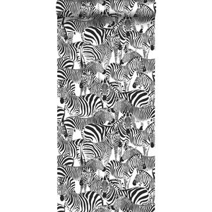 ESTAhome behang zebra's zwart wit - 139155 - 0,53 x 10,05 m