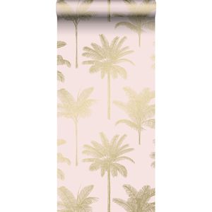 ESTAhome behang palmbomen zacht roze en goud - 139164 - 0,53 x 10,05 m