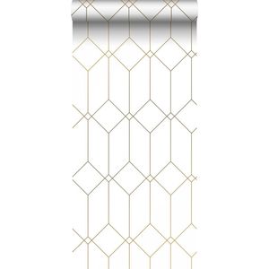 ESTAhome behang art deco motief wit en goud - 53 cm x 10.05 m - 139223