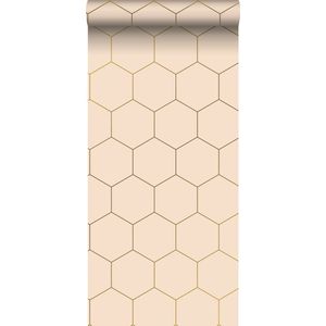 ESTAhome behang hexagon licht perzikroze - 0,53 x 10,05 m - 139226
