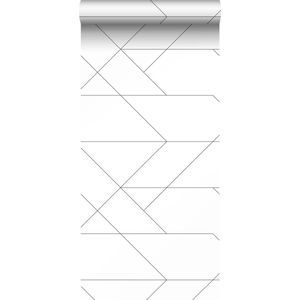 ESTAhome behang grafische lijnen zwart wit - 139235 - 0,53 x 10,05 m