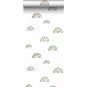 ESTAhome behang regenboogjes vergrijsd mintgroen en vergrijsd blauw - 53 cm x 10.05 m - 139254