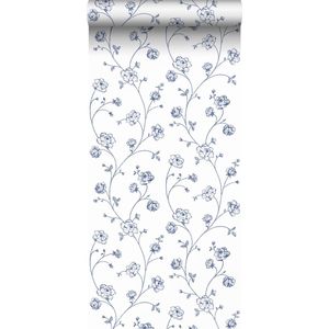 ESTAhome behang toile de jouy rozen wit en blauw - 53 cm x 10.05 m - 139300