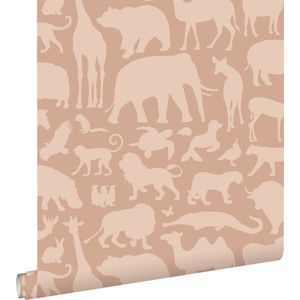 ESTAhome behang dieren terracotta - 53 cm x 10.05 m - 139356