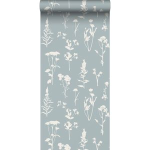 ESTAhome behang veldbloemen lichtblauw - 53 cm x 10.05 m - 139394