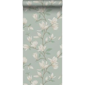 ESTAhome behang magnolia celadon groen - 139405 - 0.53 x 10.05 m