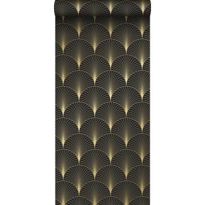 ESTAhome behang art deco motief zwart en goud - 0,53 x 10,05 m - 139457