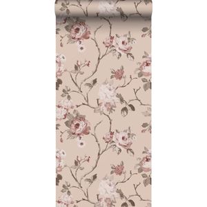 ESTAhome Behang Vintage Bloemen Oudroze - 139476 - 0.53 X 10.05 M