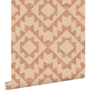 ESTAhome behang Marrakech aztec tapijt warm beige - 139551 - 53 cm x 10,05 m