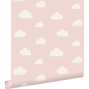 ESTAhome behang wolkjes zacht roze - 139562 - 0.53 x 10.05 m