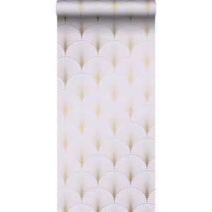 ESTAhome behang art deco motief lila paars en goud - 139576 - 0,53 x 10,05 m