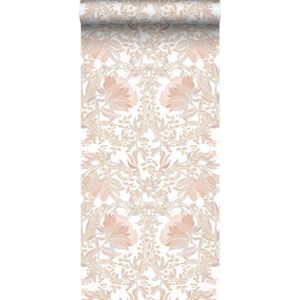 ESTAhome behang vintage bloemen in art nouveau stijl zand beige en licht terracotta - 0.53 x 10.05 m - 139613