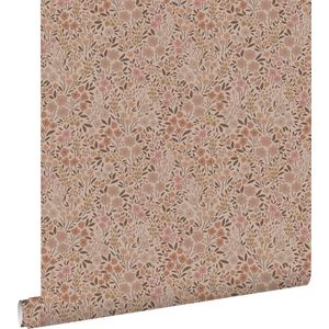 ESTAhome behang bloemetjes terracotta roze - 139700 - 0.53 x 10.05 m