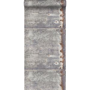 Walls4You behang metaal-look grijs - 935285 - 53 cm x 10,05 m