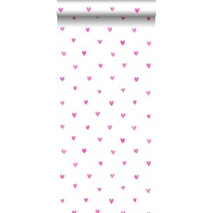 Walls4You behang confetti hartjes roze en wit - 935292 - 0,53 x 10,05 m