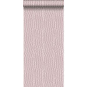 Walls4You behang visgraat-motief roze - 935322 - 0,53 x 10,05 m