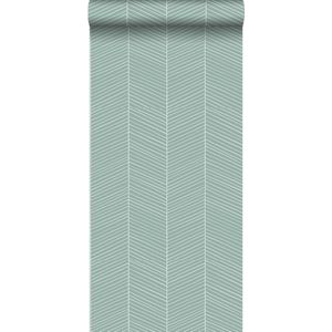Walls4You behang visgraat-motief mintgroen - 935323 - 0,53 x 10,05 m