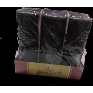 Bonfire stompkaarsen zwart 190/68 set van 6 stuks