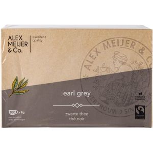 Earl Grey Thee Grote XXL Doos 100 theezakjes 2 gram Alex Meijer Fair Trade