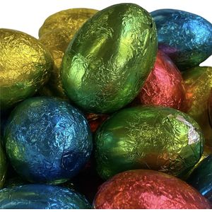 Grote chocolade paas eieren - 6 cm - 8 stuks - paaseieren - Pasen - verstop eieren - raapeieren - paaseitjes - paas decoratie