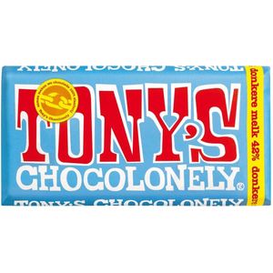 Tony's Chocolonely Melkchocoladereep donkere melk, FT 3 repen x 180 gram