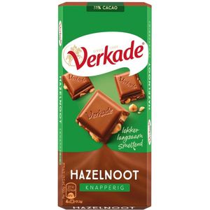 Verkade Chocoladereep melk-hazelnoot, FT 5 wikkels x 110 gram