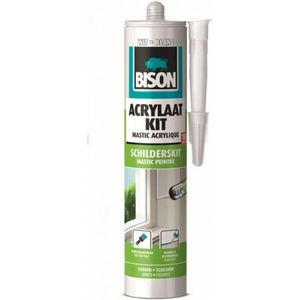 Bison Acrylaatkit Universeel wit koker 300 ml - afdichtingskit voor het afdichten van voegen, naden, kieren en scheuren, overschilderbaar, strak afmesbaar