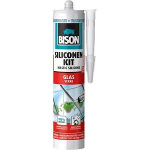 Siliconenkit Glas Transparant Koker 300 ml - Bison