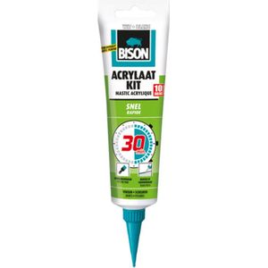 Bison - Acrylaatkit 30 Minuten - Wit - 150 ml - Voor Afdichten van Voegen en Kieren