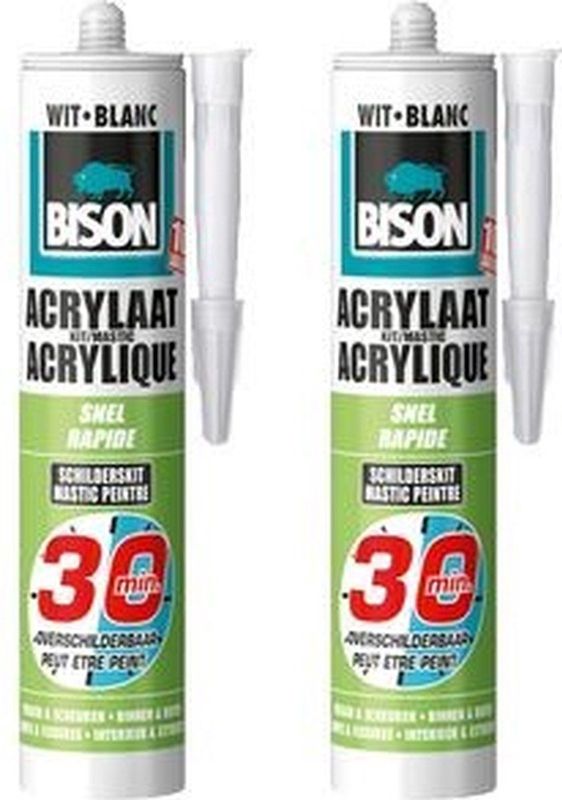 Bison Acrylaatkit - Overschilderbaar - 30 Minuten - 2  x 310  ml