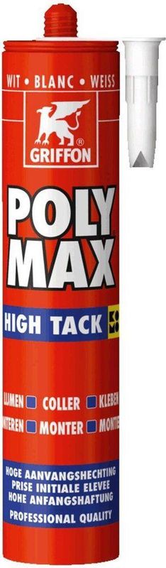 Griffon Poly Max High Tack Montagelijm - Wit - Koker - 425gr