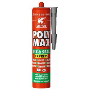 Griffon Poly Max Fix & Seal Express Montagelijm-/afdichtingskit - Grijs - Koker - 425gr