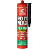 Griffon Poly Max Fix & Seal Express Montagelijm-/Afdichtingskit - Zwart - Koker - 425gr