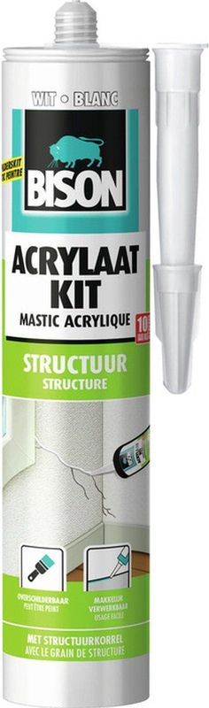 Bison - Acrylaatkit Structuur - Muur & Plafond Kitten - Afdichtingskit - 1 Stuk