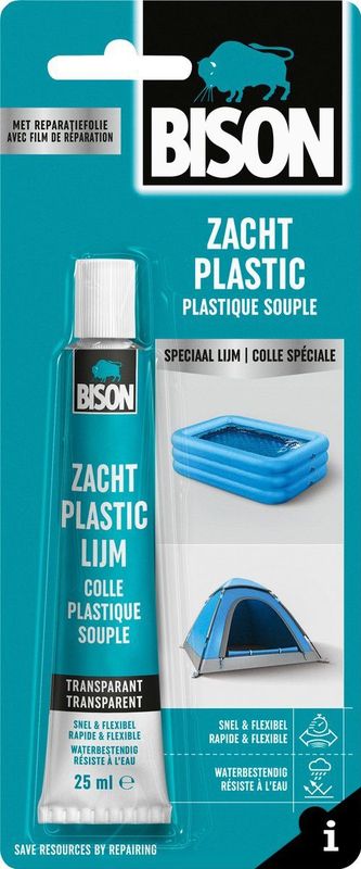 Bison - Zacht Plastic Lijm - 25 ml - Transparant - Waterbestendig