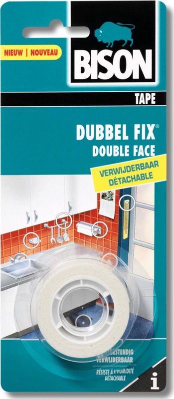 Bison - Doublefix Removable Dcrd - Dubbelzijdige Tape - 1.5M - Vochtbestendig
