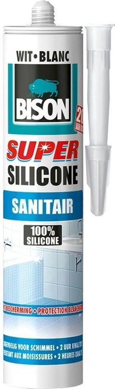 Bison Super Siliconenkit Sanitair Koker - Wit - 310 ml